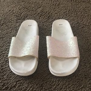 Well worn glitter sandals